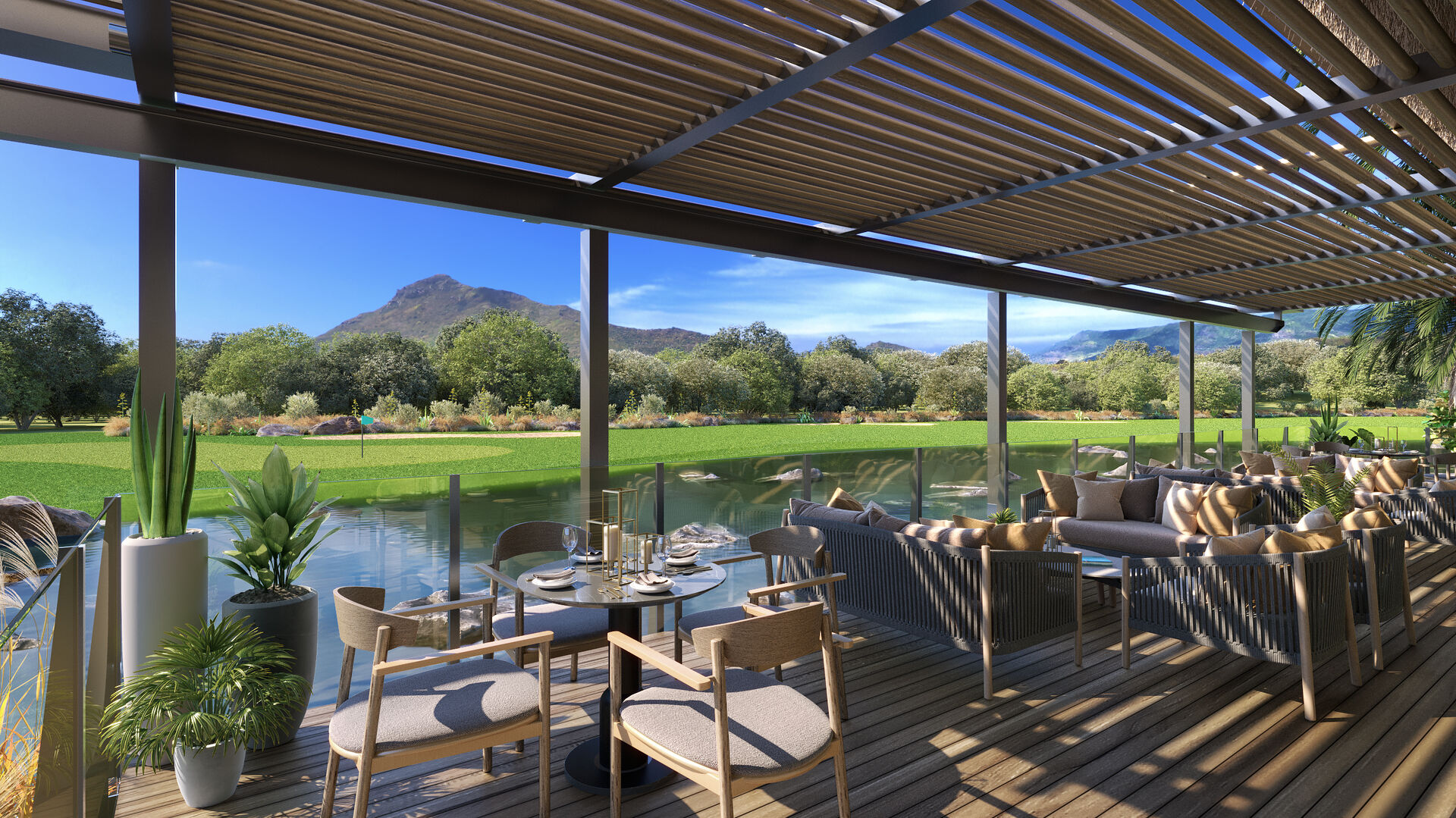 Villa bioclimatique, vue depuis la terrasse