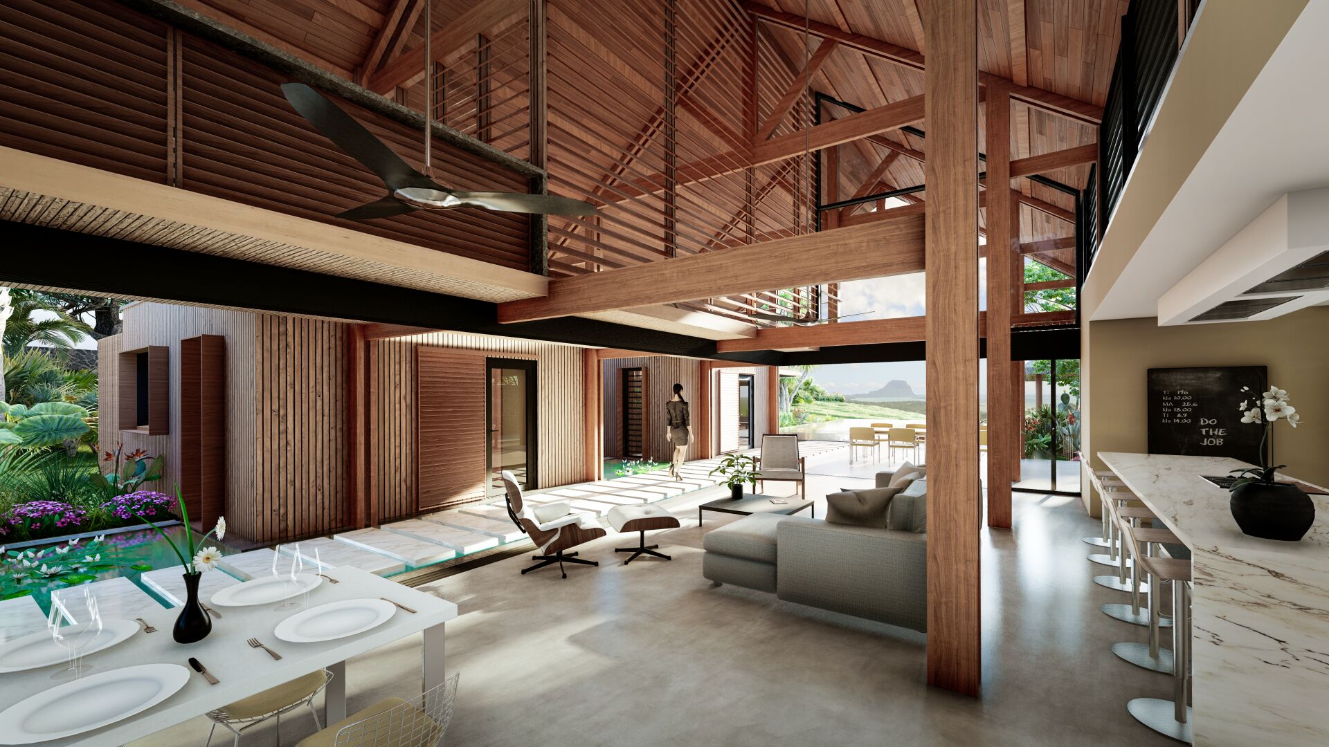 Villa bioclimatique, vue depuis la terrasse